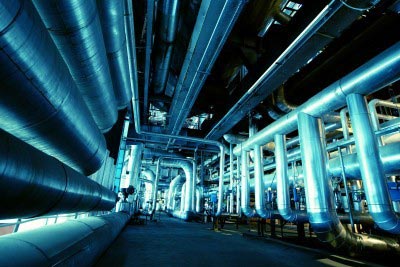 Power Plant interior with tubes and ducts